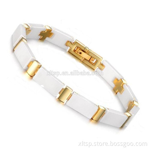 Unique design bio energy power ceramic titanium bracelet